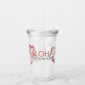 Tropisch roze persoonlijk gepersonaliseerd partijv acryl drinkbeker (Voorkant)