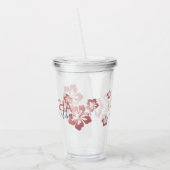 Tropisch roze persoonlijk gepersonaliseerd partijv acryl drinkbeker (Links)