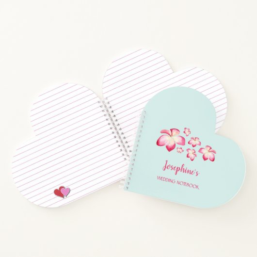 Tropisch Roze Plumeria Trouw Notebook Notitieboek (Binnen)
