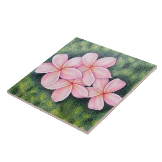 Tropisch roze plunjalietijzer tegeltje (Zijkant)