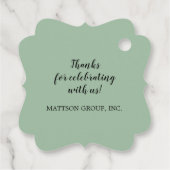 Tropisch roze protea Floral FANCY SQUARE Partij Bedankjes Labels (Achterkant)