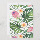 Tropisch roze Protea Greenery Floral Wedding Kaart (Achterkant)