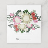 Tropisch roze protea Monstera Leaf | WATERVERF Plaatskaartje (Buitenkant ongevouwen)