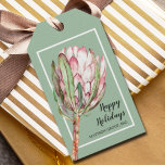 Tropisch roze protheekFloral op Mint Cadeaulabel<br><div class="desc">Een mooie hand schilderde waterverf roze protea floral blolossom op een mint groene achtergrond,  PERSONALISEER deze cadeaulabels/feestelijke gunsten labels voor je gelegenheid. VERANDER de achtergrondkleur naar elke kleur! Punten in onze winkel koppelen.</div>