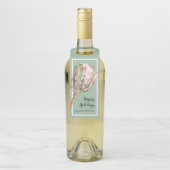 Tropisch roze protheekFloral op Mint Flessenhanger (Op fles)