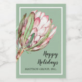 Tropisch roze protheekFloral op Mint MINI Wijn Etiket (Enkel label)