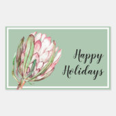 Tropisch roze protheekFloral op Mint Rechthoekige Sticker (Voorkant)