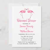 Tropisch roze repetitie diner flamingo bruiloft kaart (Voorkant)