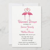 Tropisch roze repetitie diner flamingo bruiloft kaart (Voorkant)