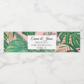 Tropisch roze rivierstrand bruiloft bedankt waterfles etiket (Enkel label)