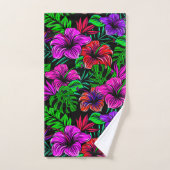 Tropisch roze rode Paarse hibiscus bloem Bad Handdoek (Handdoek)