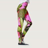 Tropisch Roze Rood en Groen Botanische Verklaring Leggings (Rechts)