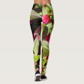 Tropisch Roze Rood en Groen Botanische Verklaring Leggings (Achterkant)