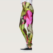 Tropisch Roze Rood en Groen Botanische Verklaring Leggings (Links)