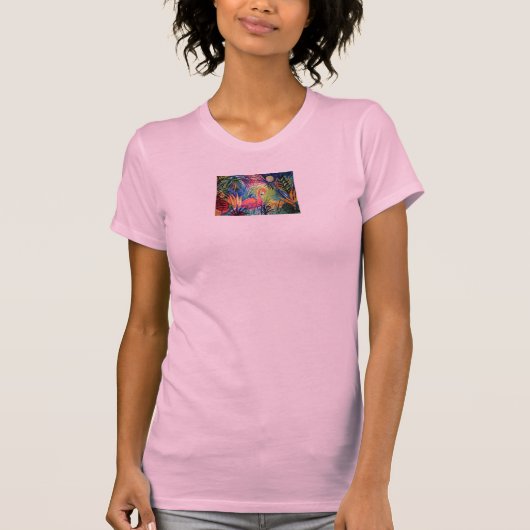 Tropisch roze Shirt (Voorkant)