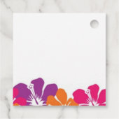 Tropisch Roze Sinaasappel Paarse Hibiscus Vierkant Bedankjes Labels (Achterkant)