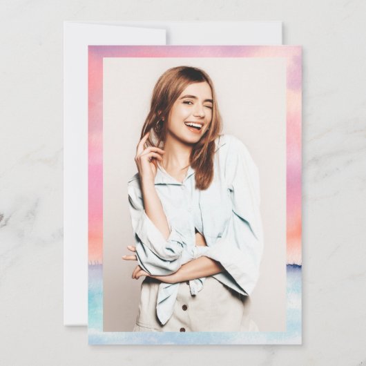 Tropisch roze strand zonsondergang zwembad feest S Kaart (Achterkant)