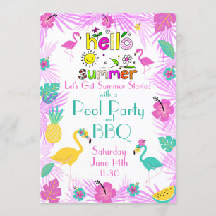 Tropisch roze Turquoise Palms Flamingo Themes Kaart