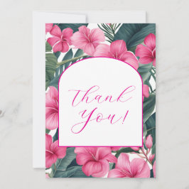 Tropisch Roze Vakantie Bloemen Bedankkaart