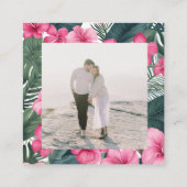 Tropisch Roze Vakantie Bloemen Informatiekaartje (Achterkant)