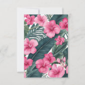 Tropisch Roze Vakantie Bloemige Bruiloft Save The Date (Achterkant)