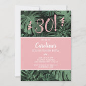 Tropisch Roze Verjaardagsfeest Kaart (Voorkant)