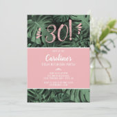 Tropisch Roze Verjaardagsfeest Kaart (Staand voorkant)