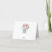 Tropisch roze Violet Elephant Baby shower Birthday Bedankkaart (Achterkant)