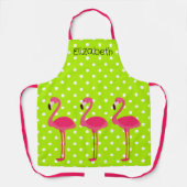 Tropisch roze vlamingos op pooldots schort (Voorkant)