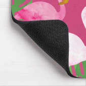 Tropisch roze vlamingos op roze muismat (Hoek)