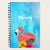 Tropisch roze vlamJon en ventilator | Monogram Planner (Voorkant)