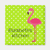 Tropisch roze vlamJon met pooldots Magneet (Voorkant)