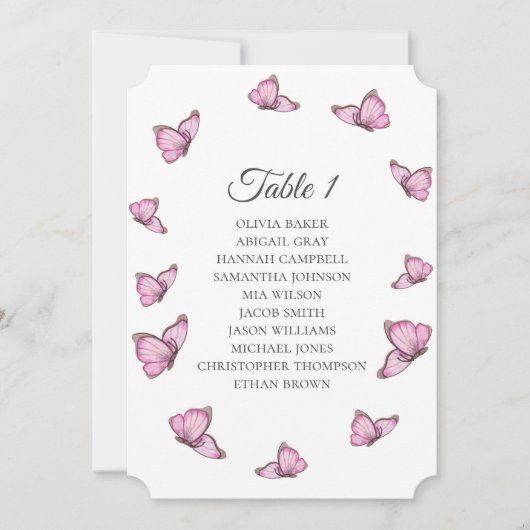 Tropisch roze vlinders. Weddenschapskaarten Kaart (Voorkant)