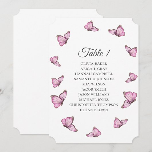 Tropisch roze vlinders. Weddenschapskaarten Kaart (Voorkant / Achterkant)