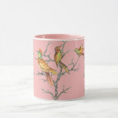 Tropisch roze vogeltakken Chinoiserie  Mok (Midden)