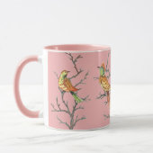 Tropisch roze vogeltakken Chinoiserie  Mok (Links)