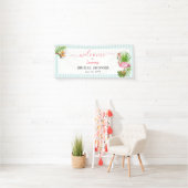 Tropisch roze Vrijgezellenfeest Flamingo Spandoek (Insitu)