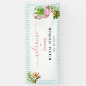 Tropisch roze Vrijgezellenfeest Flamingo Spandoek (Verticaal)