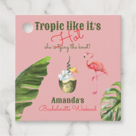 Tropisch roze vrijgezellenfeest in Palm Springs Bedankjes Labels