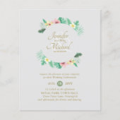 Tropisch roze Vrijgezellenfeest per post of bruilo (Voorkant)