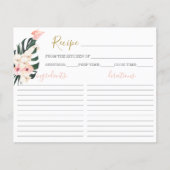 Tropisch roze Vrijgezellenfeest Recipcard (Voorkant)