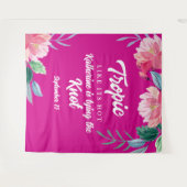 Tropisch roze vrijgezellenfeest wandkleed (Voorkant (horizontaal))