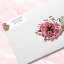 Tropisch Roze Watercolor Protea Bloemige Trouw