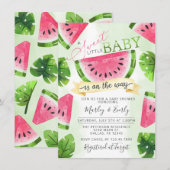 Tropisch roze watermeloen Baby shower Kaart (Voorkant / Achterkant)