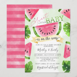 Tropisch roze watermeloen Baby shower Kaart