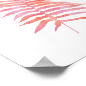 Tropisch roze Waterverf van Fern Leaf Poster (Hoek)