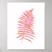 Tropisch roze Waterverf van Fern Leaf Poster (Voorkant)