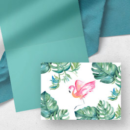 Tropisch roze Wenskaart Flamingo Bedankkaart
