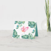 Tropisch roze Wenskaart Flamingo Bedankkaart (Voorkant)