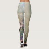 Tropisch Roze Witte Bloemen Leggings (Achterkant)